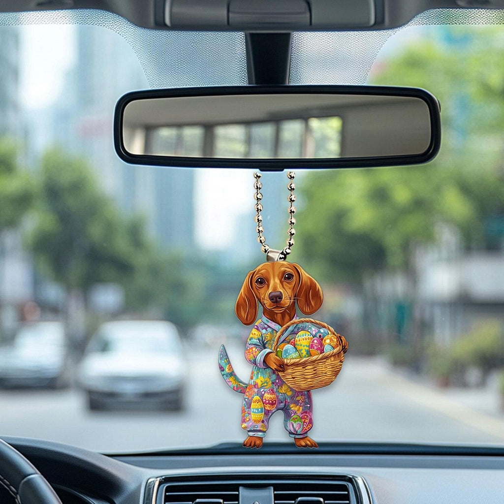 2D Flat Holiday Dog Car Hanging Ornament