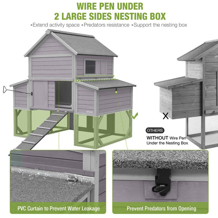 59 Square Feet Chicken Coop with Outdoor Run Hot Deal - Selling Fast!D6F3L1M2K9