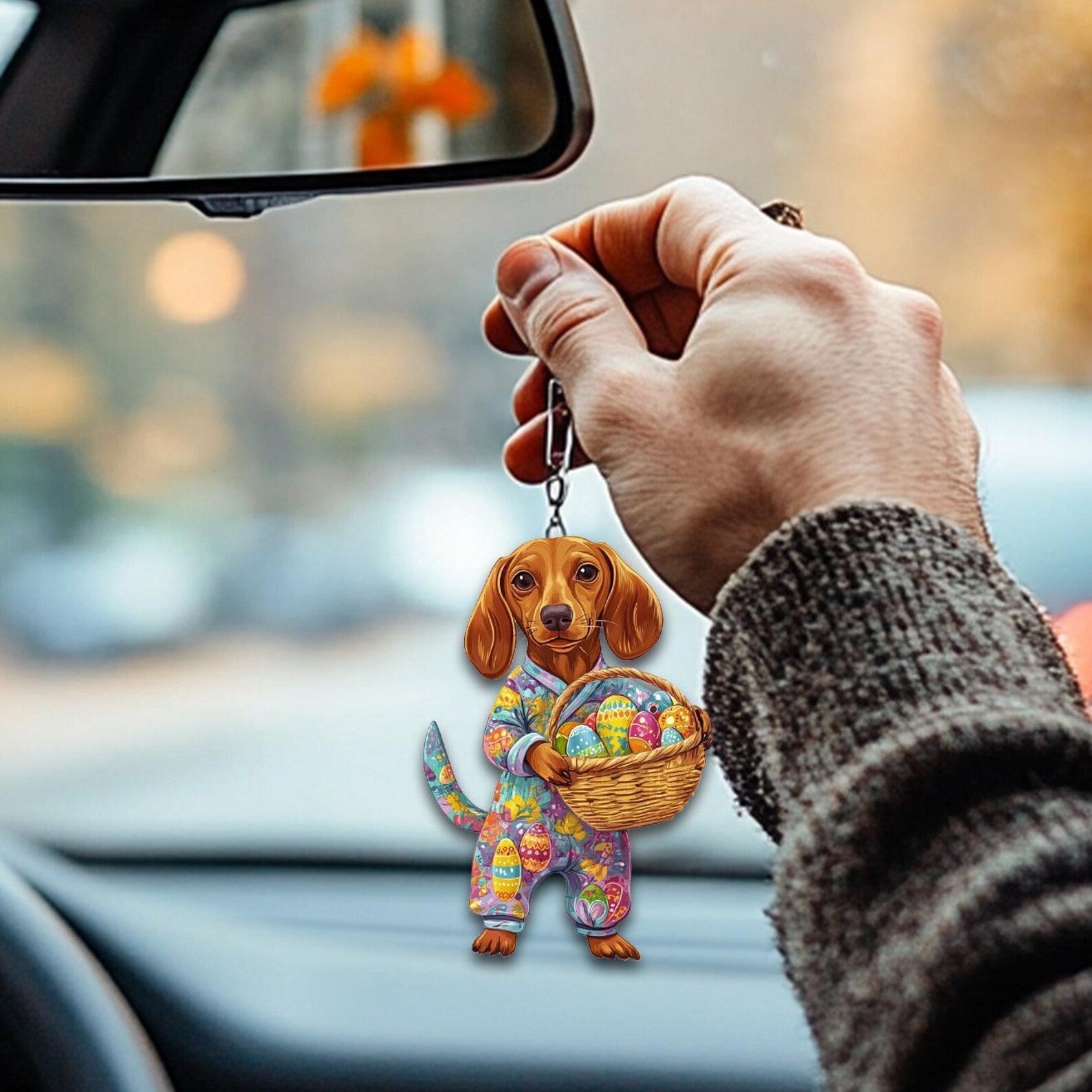 2D Flat Puppy Car Hanging Ornament