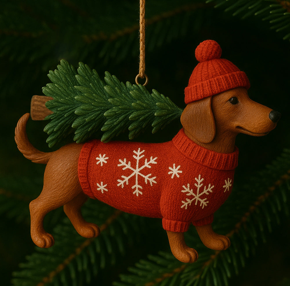 Adorable Dachshund Ornament