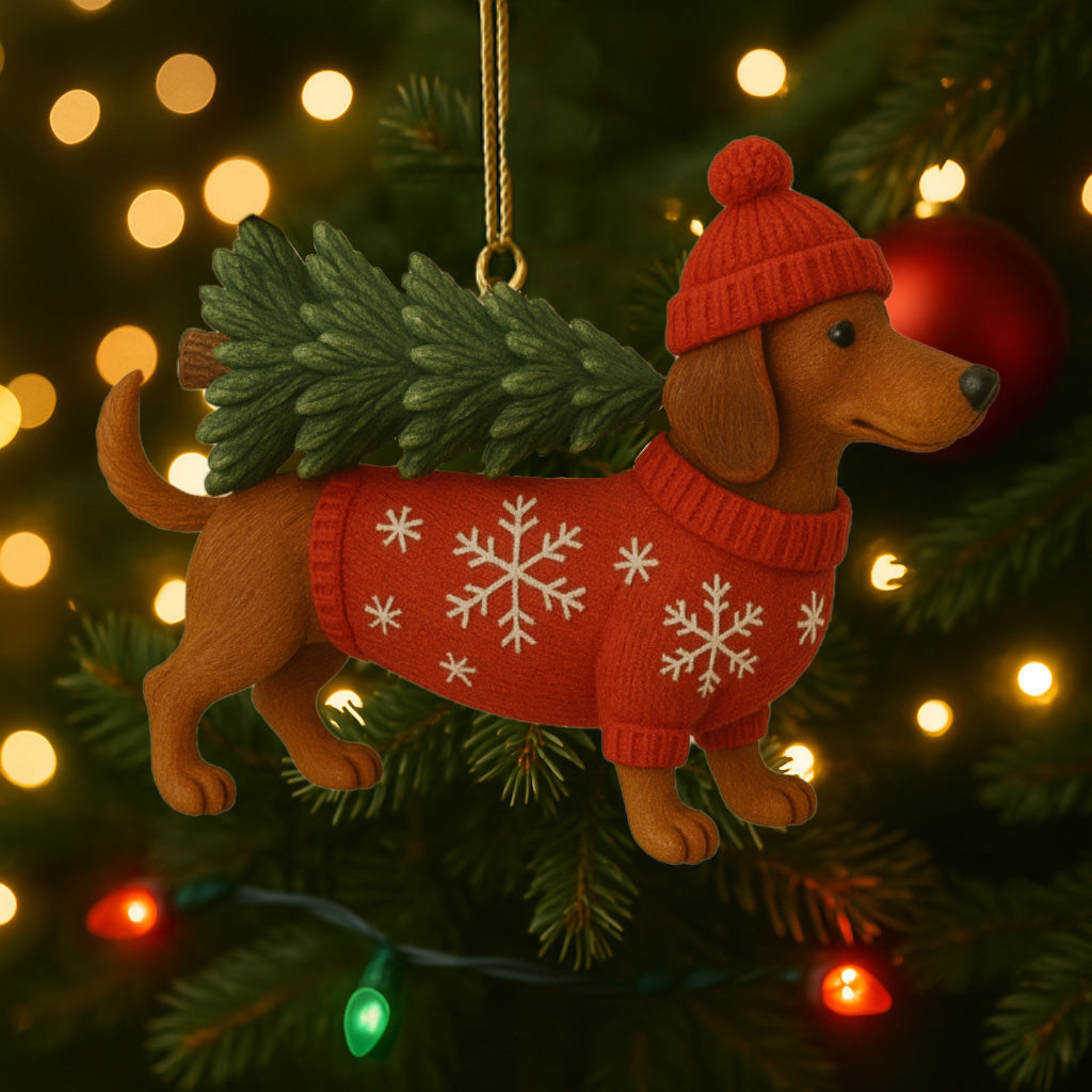 Adorable Dachshund Ornament