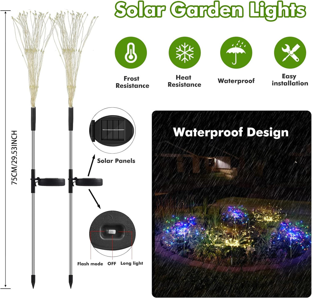 Solar Garden Firework Lights Outdoor Decoration