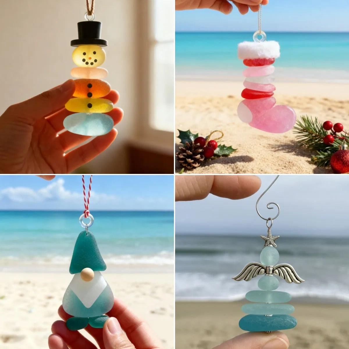 Handmade Sea Glass Christmas Ornament