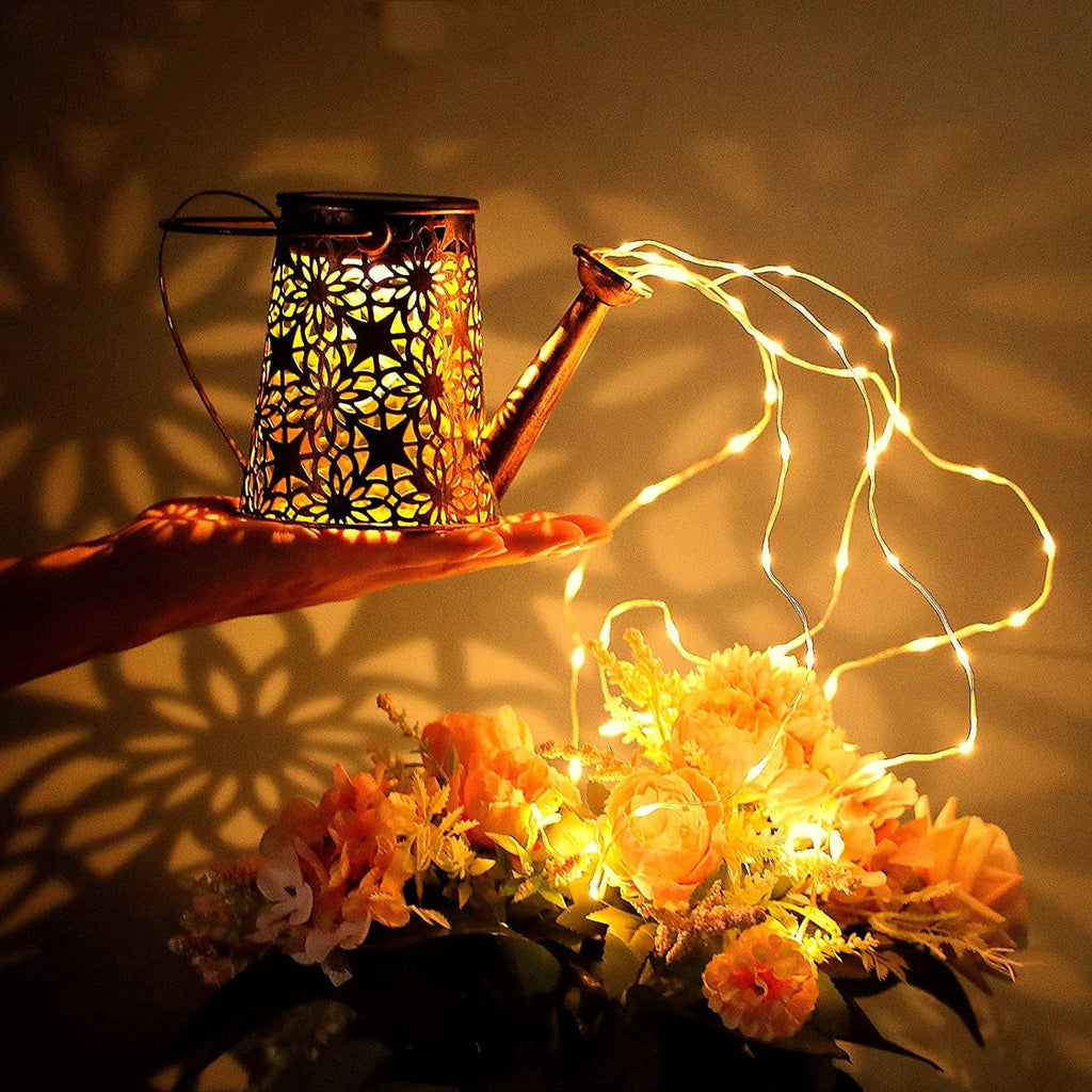 The Enchanted Watering Can, Solar Glowing Watering Can Made with Fairy Light