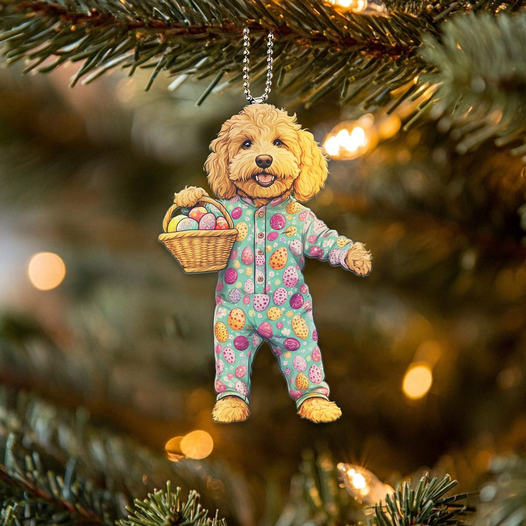 2D Flat Holiday Dog Car Hanging Ornament