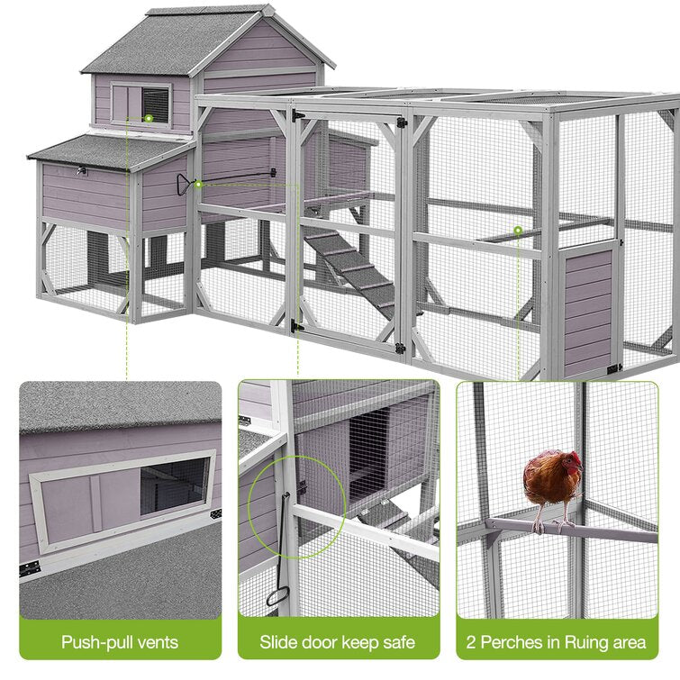 59 Square Feet Chicken Coop with Outdoor Run Hot Deal - Selling Fast!D6F3L1M2K9