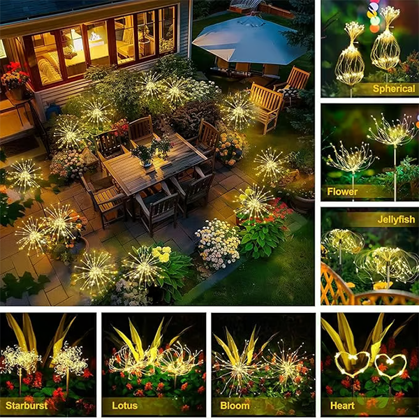 Solar Garden Firework Lights Outdoor Decoration