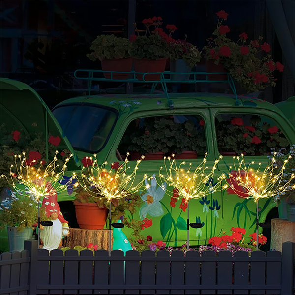 Solar Garden Firework Lights Outdoor Decoration