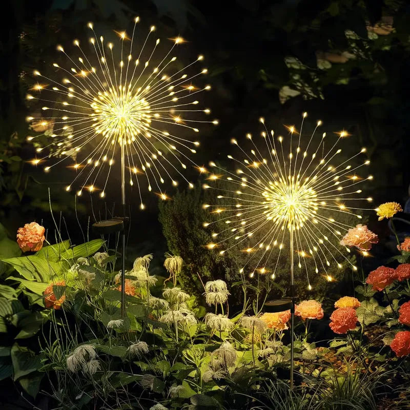 Solar Garden Firework Lights Outdoor Decoration